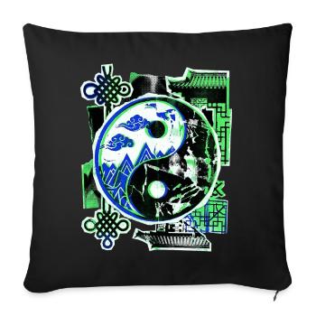 Yin and Yang Asian - Sofa pillowcase 17,3'' x 17,3'' (45 x 45 cm) - black - Front