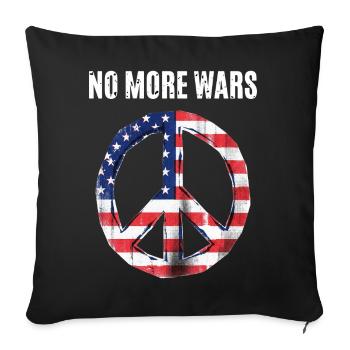 Peace USA Flag Against War - Sofa pillowcase 17,3'' x 17,3'' (45 x 45 cm) - black - Front