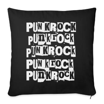 Punk Rock Repetition Print - Sofa pillowcase 17,3'' x 17,3'' (45 x 45 cm) - black - Front