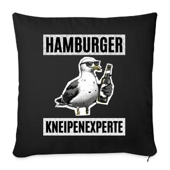 Expert en pubs de Hambourg - Housse de coussin décorative 45 x 45 cm - noir - Devant