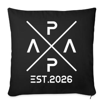 Futur Papa 2026 Cadeau de Papa - Housse de coussin décorative 45 x 45 cm - noir - Devant