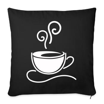 Kaffeetasse Skizzenlinie Dampf - Sofakissenbezug 45 x 45 cm - Schwarz - Vorne