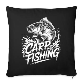 Carp fishing - Sofa pillowcase 17,3'' x 17,3'' (45 x 45 cm) - black - Front