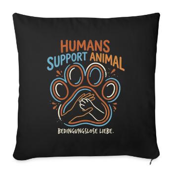 Haustierbesitzer Pfotenliebe - Sofakissenbezug 45 x 45 cm - Schwarz - Vorne