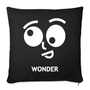 Wonder Happy Face Illustration - Sofa pillowcase 17,3'' x 17,3'' (45 x 45 cm) - black - Front