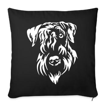 Cesky Terrier Kopf "Black Edition" - Sofakissenbezug 45 x 45 cm - Schwarz - Vorne