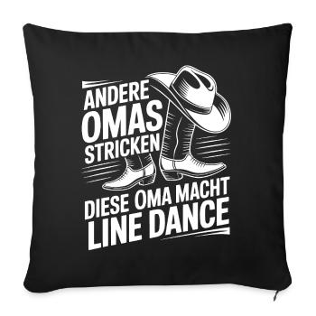 Line Dance Omas Stricken - Sofakissenbezug 45 x 45 cm - Schwarz - Vorne