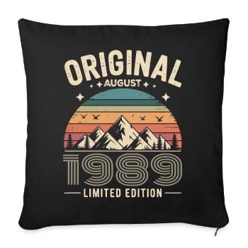 août 1989 – Légende des sommets et montagnes - Housse de coussin décorative 45 x 45 cm - noir - Devant