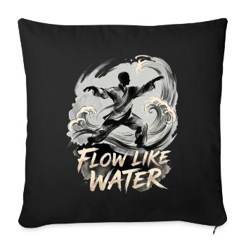 Coule comme de l’eau du tai chi - Housse de coussin décorative 45 x 45 cm - noir - Devant