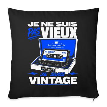 Je Ne Suis Pas Vieux Cassette Vintage - Housse de coussin décorative 45 x 45 cm - noir - Devant