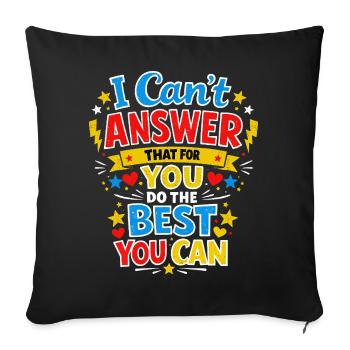 Prof Motivation École Examen Enseignante Cadeau - Housse de coussin décorative 45 x 45 cm - noir - Devant