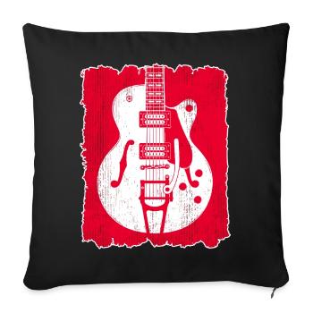Graffiti Guitar Silhouette - Sofa pillowcase 17,3'' x 17,3'' (45 x 45 cm) - black - Front