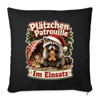Plätzchen Patrouille im Einsatz - Sofakissenbezug 45 x 45 cm - Schwarz - Vorne