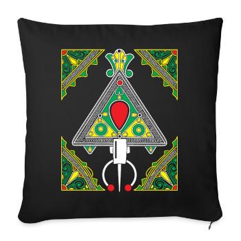Kabylie Jewelry Colorful Triangular Emblem - Sofa pillowcase 17,3'' x 17,3'' (45 x 45 cm) - black - Front