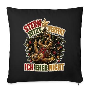 Stern sitzt perfekt - Sofakissenbezug 45 x 45 cm - Schwarz - Vorne