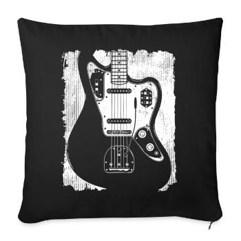 Graffiti Guitar Silhouette - Sofa pillowcase 17,3'' x 17,3'' (45 x 45 cm) - black - Front