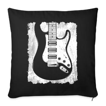 Graffiti Guitar Silhouette - Sofa pillowcase 17,3'' x 17,3'' (45 x 45 cm) - black - Front