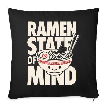 Ramen State of Mind Kawaii - Housse de coussin décorative 45 x 45 cm - noir - Devant