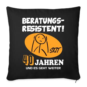 Comic Geburtstag 40 Jahre Happy Birthday - Sofakissenbezug 45 x 45 cm - Schwarz - Vorne