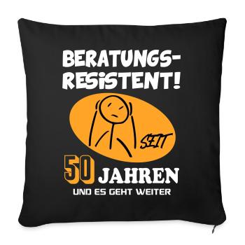 Comic Geburtstag 50 Jahre Happy Birthday - Sofakissenbezug 45 x 45 cm - Schwarz - Vorne