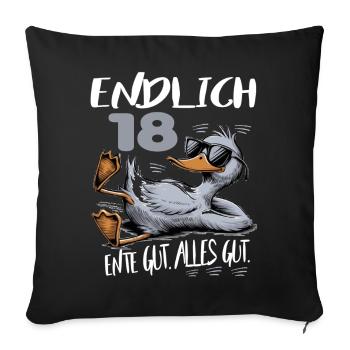 Geburtstag Ente Gut Alles Gut 18 Jahre Comic - Sofakissenbezug 45 x 45 cm - Schwarz - Vorne