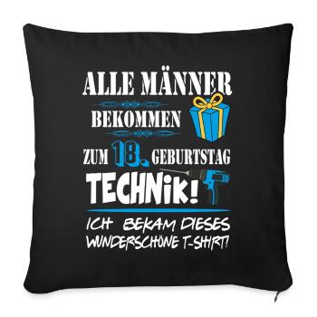 18. Geburtstag Handwerker Technik Werkzeug - Sofakissenbezug 45 x 45 cm - Schwarz - Vorne