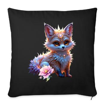 Fantasme du Renard Saphir - Housse de coussin décorative 45 x 45 cm - noir - Devant