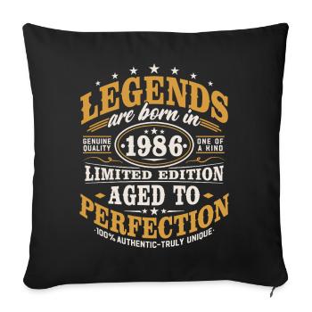 1986 Jahrgang Vintage Geburtstag Geschenk Retro - Sofakissenbezug 45 x 45 cm - Schwarz - Vorne