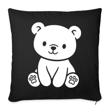 Cute teddy bear for babies and toddlers - Sofa pillowcase 17,3'' x 17,3'' (45 x 45 cm) - black - Front