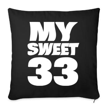 33 - Housse de coussin décorative 45 x 45 cm - noir - Devant