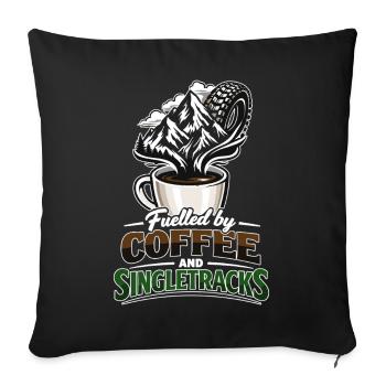 Fuelled by Coffee & Singletracks MTB Coffee Mug - Sofa pillowcase 17,3'' x 17,3'' (45 x 45 cm) - black - Front