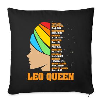 Zodiac sign Leo - Sofa pillowcase 17,3'' x 17,3'' (45 x 45 cm) - black - Front