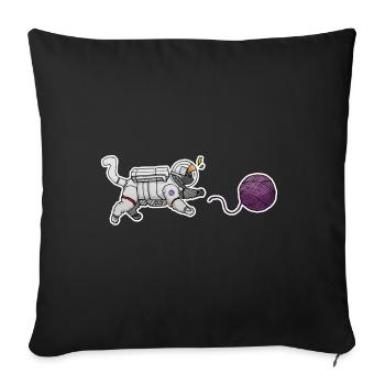 Katze Astronaut - Sofakissenbezug 45 x 45 cm - Schwarz - Vorne