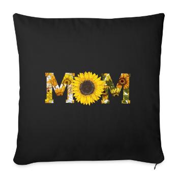 Maman Tournesol Maman Jardinier Amoureux des fleurs - Housse de coussin décorative 45 x 45 cm - noir - Devant