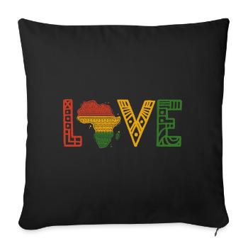 Love Africa Map Art Black Afro Pride - Sofa pillowcase 17,3'' x 17,3'' (45 x 45 cm) - black - Front