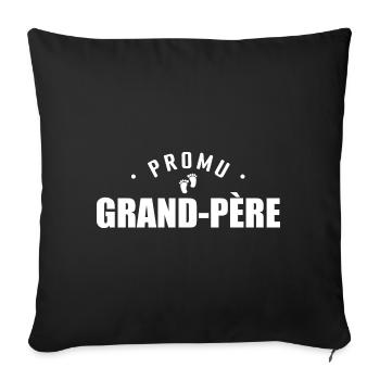 Promu Grand-père - Cadeau Naissance - Housse de coussin décorative 45 x 45 cm - noir - Devant