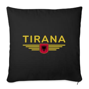 Tirana Design – Heart of Albania - Sofa pillowcase 17,3'' x 17,3'' (45 x 45 cm) - black - Front
