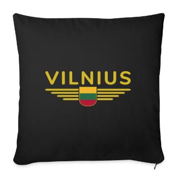 Vilnius T-Shirt – Stylish Statement - Sofa pillowcase 17,3'' x 17,3'' (45 x 45 cm) - black - Front