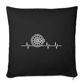 My heart beats for darts - Sofa pillowcase 17,3'' x 17,3'' (45 x 45 cm) - black - Front