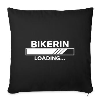 Bikerin Spruch Biker Lustiges Bikerin Geschenk - Sofakissenbezug 45 x 45 cm - Schwarz - Vorne