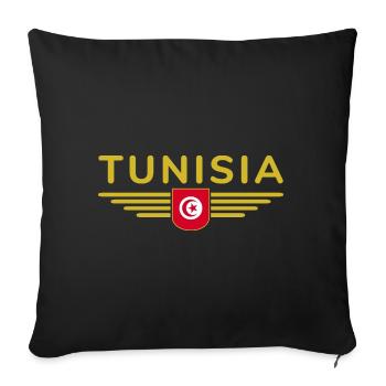 Tunisia Design – Pour les amateurs de culture - Housse de coussin décorative 45 x 45 cm - noir - Devant