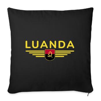 Luanda Design – Fierté de la capitale - Housse de coussin décorative 45 x 45 cm - noir - Devant