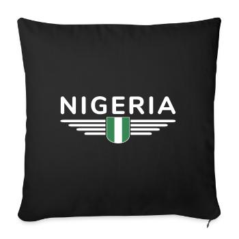 Nigeria Design – Show your love for the country - Sofa pillowcase 17,3'' x 17,3'' (45 x 45 cm) - black - Front