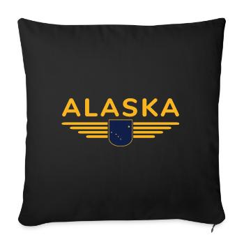Alaska Fan T-Shirt – USA Style - Sofa pillowcase 17,3'' x 17,3'' (45 x 45 cm) - black - Front
