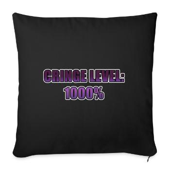 Cringe Niveau 1000 % - Housse de coussin décorative 45 x 45 cm - noir - Devant