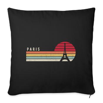 Île-de-France Frankreich Paris Franzose - Sofakissenbezug 45 x 45 cm - Schwarz - Vorne