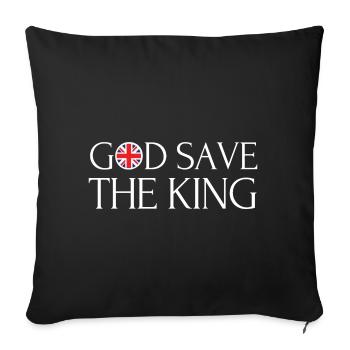 British King Coronation Charles England Flag - Sofa pillowcase 17,3'' x 17,3'' (45 x 45 cm) - black - Front