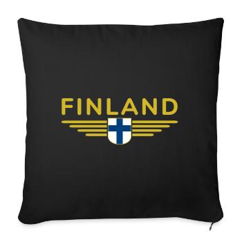 Conception de t-shirts en Finlande – Nordic Style & Nature - Housse de coussin décorative 45 x 45 cm - noir - Devant
