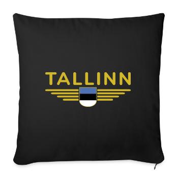 Tallinn T-Shirt – Pour les fans de la capitale - Housse de coussin décorative 45 x 45 cm - noir - Devant