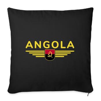 Angola Design – Pride from Africa - Sofa pillowcase 17,3'' x 17,3'' (45 x 45 cm) - black - Front